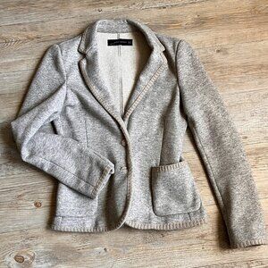 Zara Woman Gray Blazer in size S, 50% wool